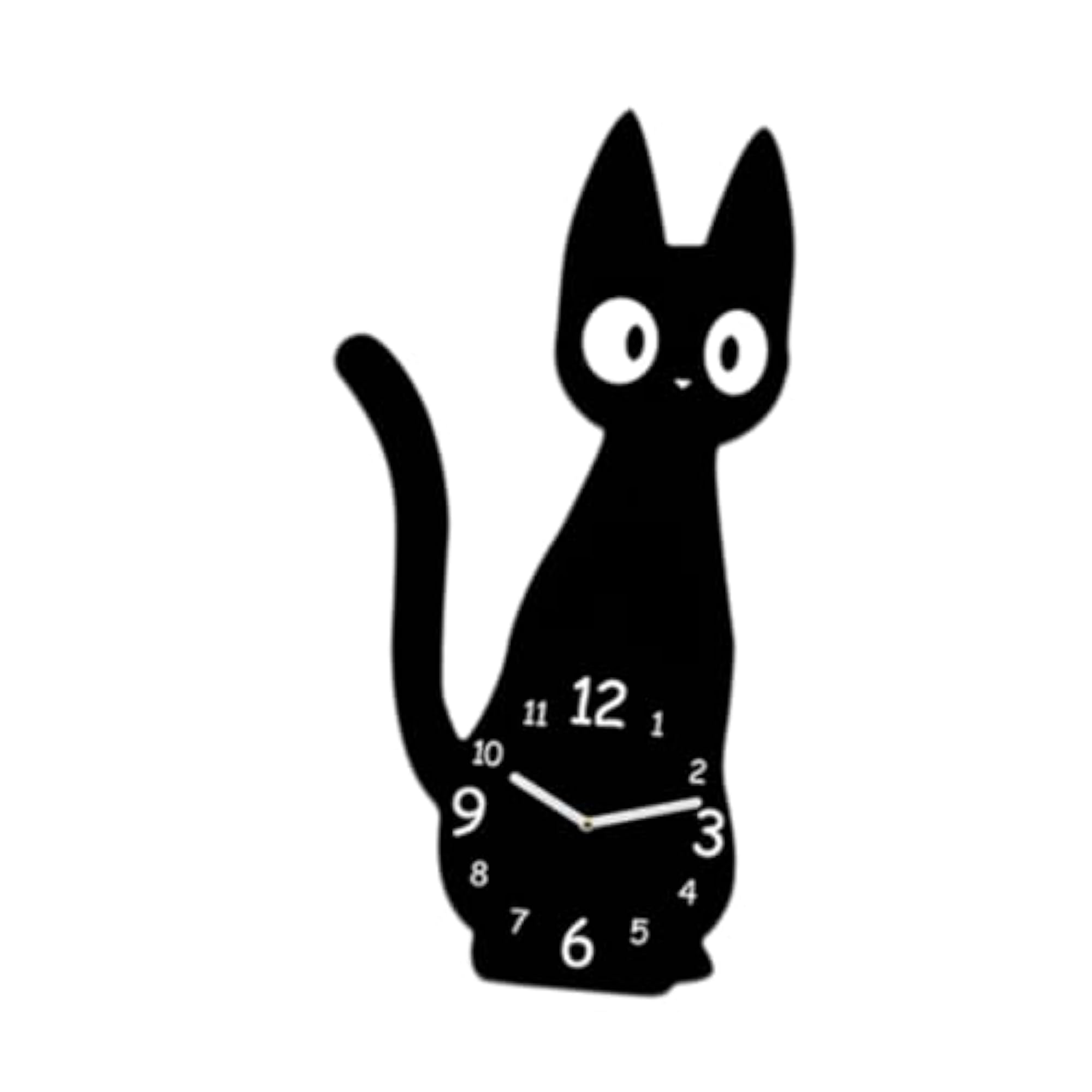 Modern Cat Wall Clock for Bedroom, Home Decor